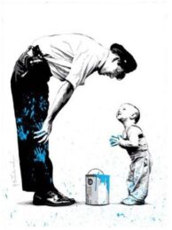 Not Guilty (blue) by Mr. Brainwash at Lieberman Contemporary