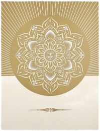 Obey Lotus Diamond (white / Gold) by Shepard Fairey at Gregg Shienbaum Fine Art