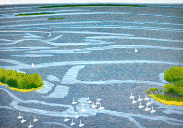 Ocean View Wind Patterns, Camden Maine by Yvonne Jacquette at ebo Gallery