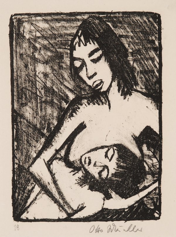 Mutter und Kind (kleine Fassung – Maschka und Eugen; Zwei Menschen) by Otto Mueller