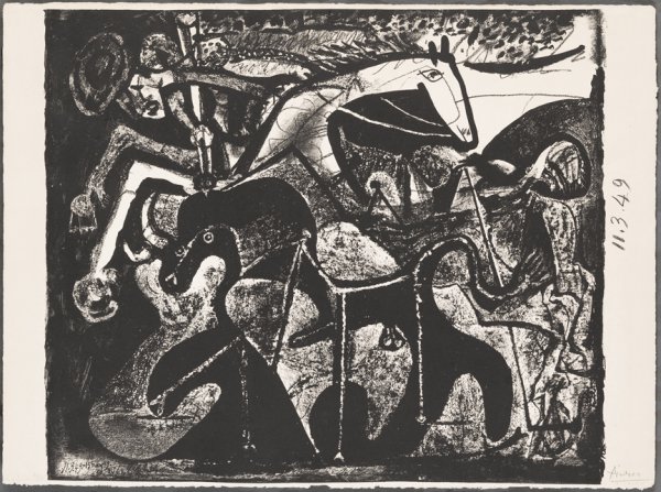 Bullfight.  The Picador by Pablo Picasso