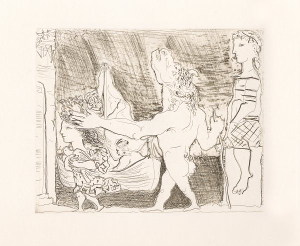 Minotaure Aveugle Guidé Dans La Nuit Par Une Petit by Pablo Picasso