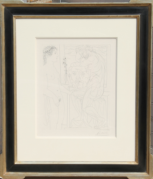 Nude Model And Sculptures (bloch 185) by Pablo Picasso