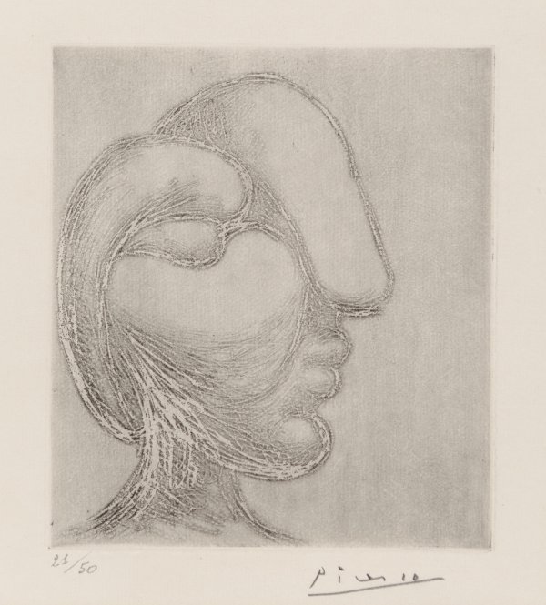 TÊte De Femme Or Sculpture. Profil De Marie-thÉrÈse by Pablo Picasso