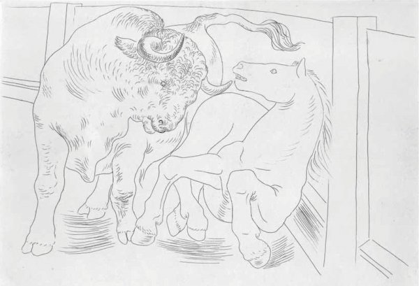 Taureau Et Cheval Dans L’arène by Pablo Picasso