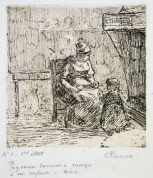 Paysanne Donnant A Manger A Un Enfant by Camille Pissarro at Harris Schrank Fine Prints