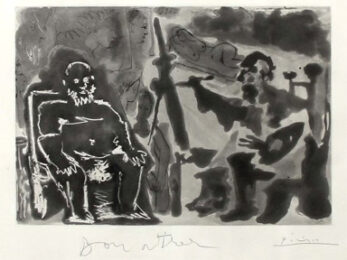 Private: Peintre Avec Modèle Barbu Assis Sur Une Chaise by Pablo Picasso at John Szoke Gallery