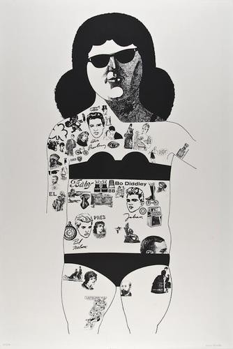 Tattooed Lady (black) by Peter Blake