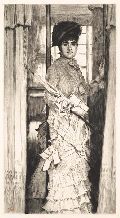 Portrait De Miss L . . . Ou Il Faut Qu’une Porte Soit Ouverte (portrait Of Miss L . . . Or A Door Mu... by James Tissot