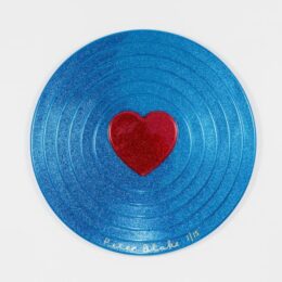 Red Heart On Blue Target (metal Flake) by Peter Blake at Paul Stolper Gallery