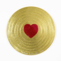 Red Heart On Gold Target (metal Flake) by Peter Blake at Paul Stolper Gallery