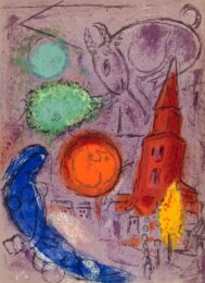 Saint-germain Des PrÉs by Marc Chagall at Christopher-Clark Fine Art