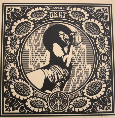 Black Flower Power by Shepard Fairey