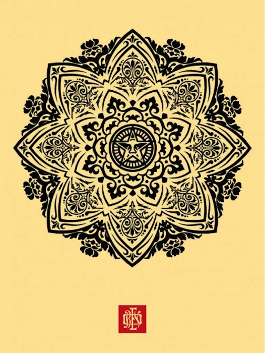 Mandala Ornament 1 Cream by Shepard Fairey