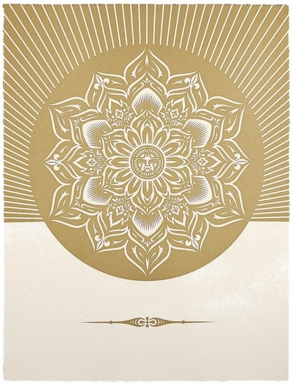 Obey Lotus Diamond (white / Gold) by Shepard Fairey