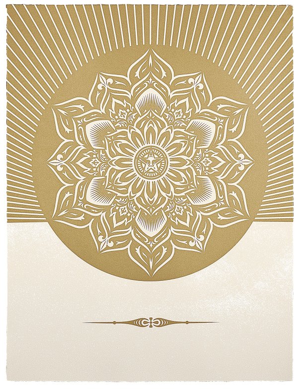 Oby Lotus Diamond (white & Gold) by Shepard Fairey