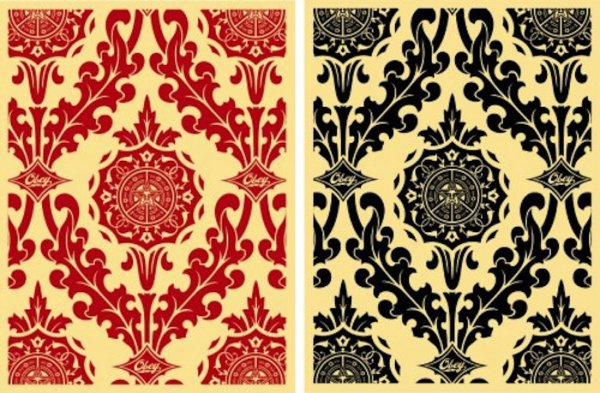 Parlor Patten Cream/ Red & Cream/black (set Of 2) by Shepard Fairey