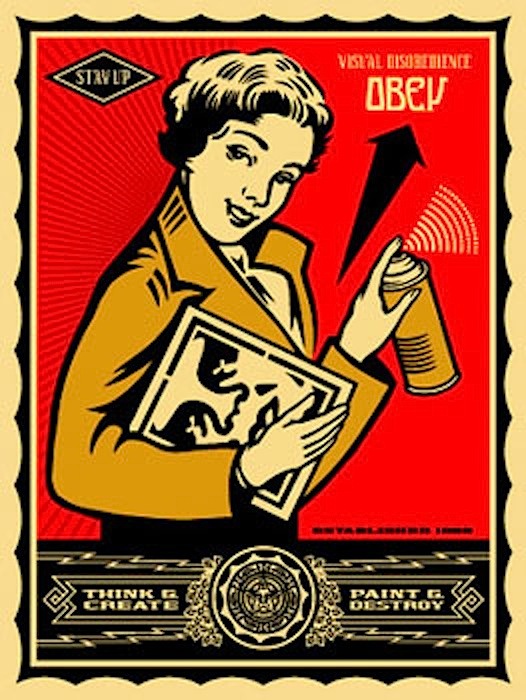 Stay Up Girl by Shepard Fairey