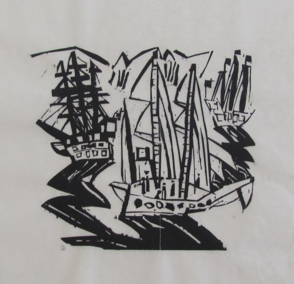 Ships (three Sailing Ships) by Lyonel Feininger