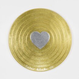 Silver Heart On Gold Target (metal Flake) by Peter Blake at Paul Stolper Gallery