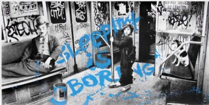 Sleeping Is Boring (blue) by Mr. Brainwash at Lieberman Contemporary