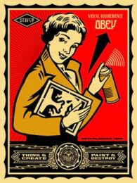 Stay Up Girl by Shepard Fairey at Gregg Shienbaum Fine Art