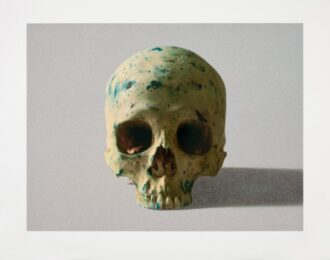 Studio Half Skull, Face On (with Diamond Dust) by Damien Hirst at Paul Stolper Gallery