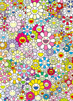 An Homage To Yves Klein Multicolor A by Takashi Murakami