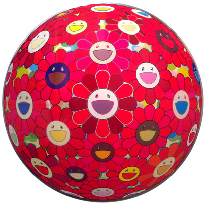 Flower Ball 3-d Red Cliff by Takashi Murakami
