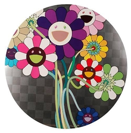 Purple Flowers In A Bouquet by Takashi Murakami