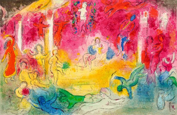 Temple Et Histoire De Bacchus by Marc Chagall