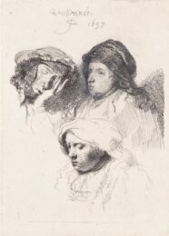 Three Heads Of Women, One Asleep by Harmensz van Rijn Rembrandt at Christopher-Clark Fine Art
