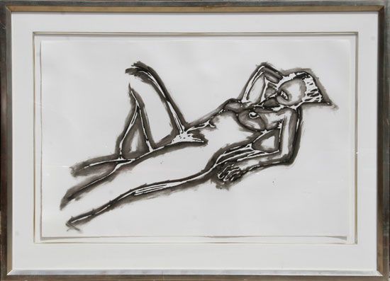 Monica Lying Down One Arm Up by Tom Wesselmann