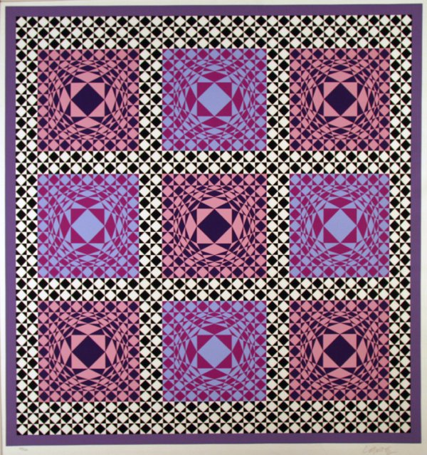 Purple Squares by Victor Vasarely