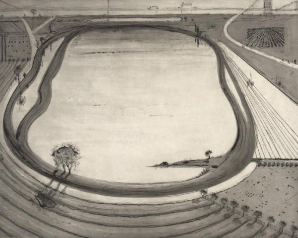 Dark Reservoir by Wayne Thiebaud