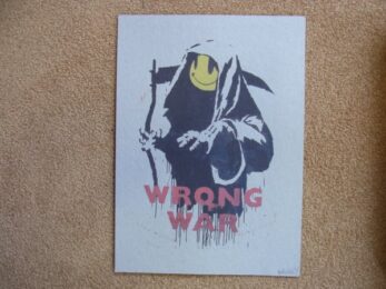 Wrong War by Banksy at Brandler Galleries
