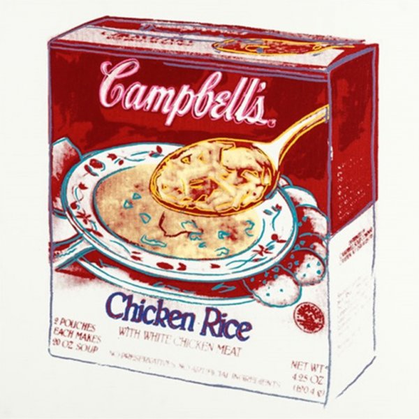 Campbell’s Soup Box: Chicken Rice by Andy Warhol