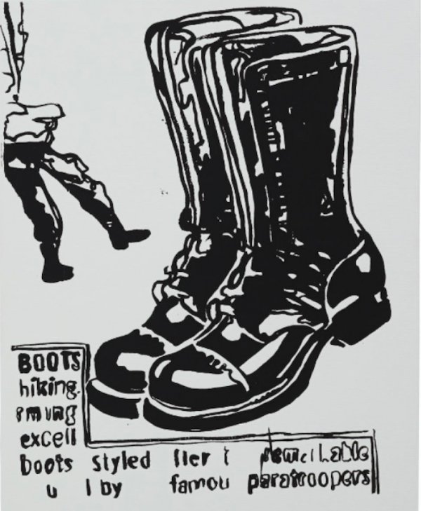 Paratrooper Boots (positive) by Andy Warhol