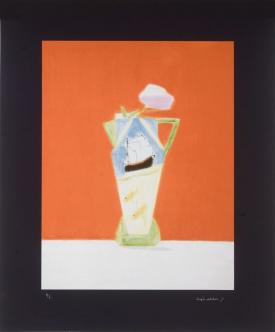 Still-life On Vermillion by Craigie Aitchison