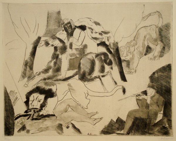 Chasseurs De Lion (the Lion Hunters) by Charles Dufresne