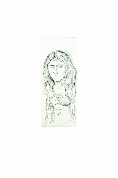 Kvinnestudie Med Langt Hår (woman With Long Hair) by Edvard Munch