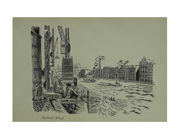 Cardinals Wharf On Docklands Wapping by Edward Bawden