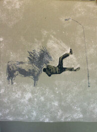Falling Boy (grey) by Charming Baker at Lieberman Contemporary