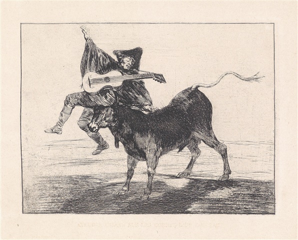 Dios Se Lo Pague A Usted (aveugle Enlevé Sur Les Cornes D’un Taureau) by Francisco Goya
