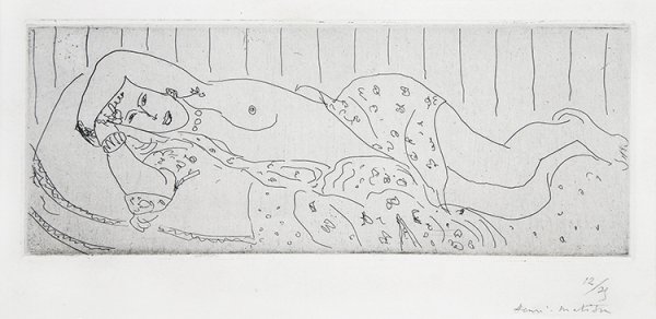 Nu Couché, Drapé Dans Une étoffe Fleurie by Henri Matisse