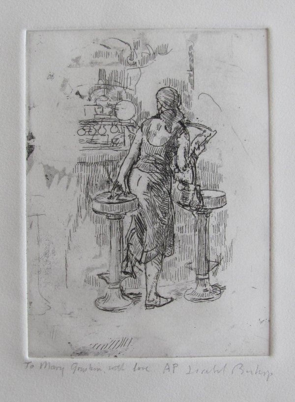 Girl Getting On Soda Fountain Stool by Isabel Bishop