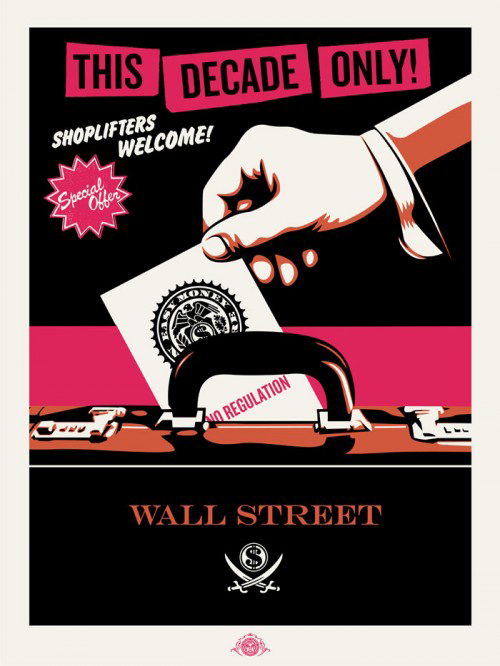 Shoplifters Welcome (pink/cream/black) by Jamie Reid & Shepard Fairey
