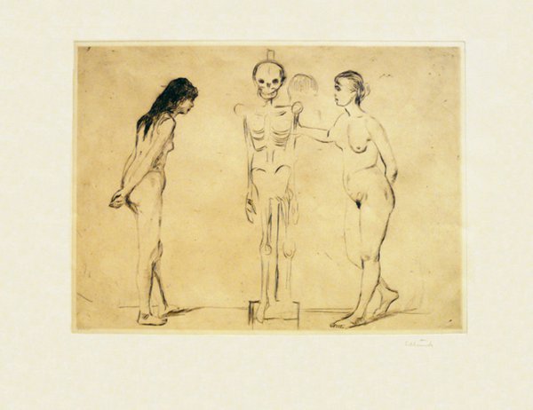 Kvinnene Ved Skjelettet (the Women And The Sk by Edvard Munch