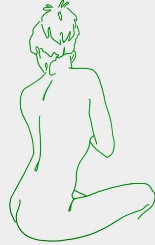 Green Felt Tip Girl by Lucie Bennett