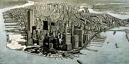 Manhattan View Battery Park, Day by Richard Haas at ebo Gallery